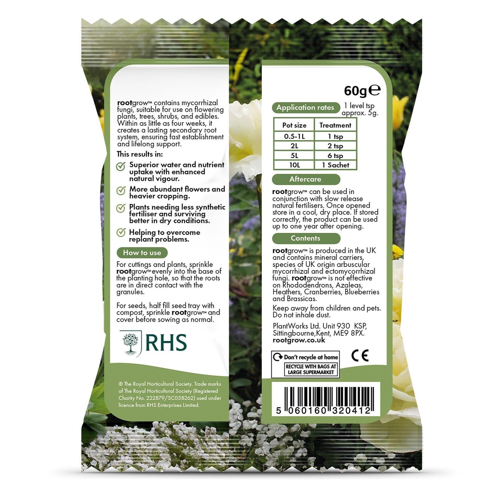 Root Grower Powder Lawn Feed Rootgrow 60g Mycorrhizal Fungi – Plant Root Booster For ...