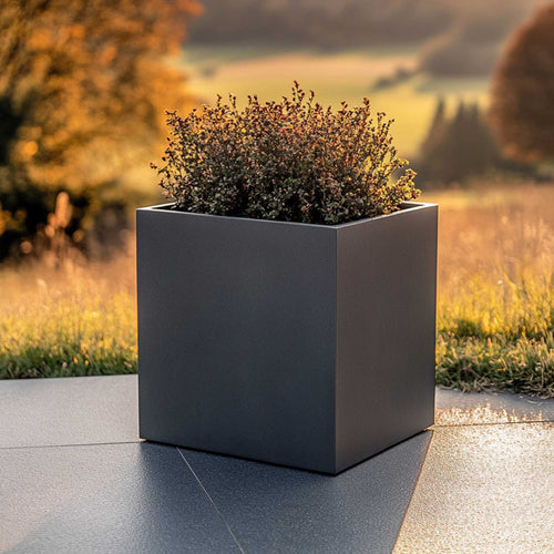 Premium Matte Grey Square Planter | Galvanised Zinc Add ons