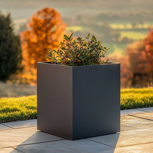 Premium Matte Grey Square Planter | Galvanised Zinc Add ons